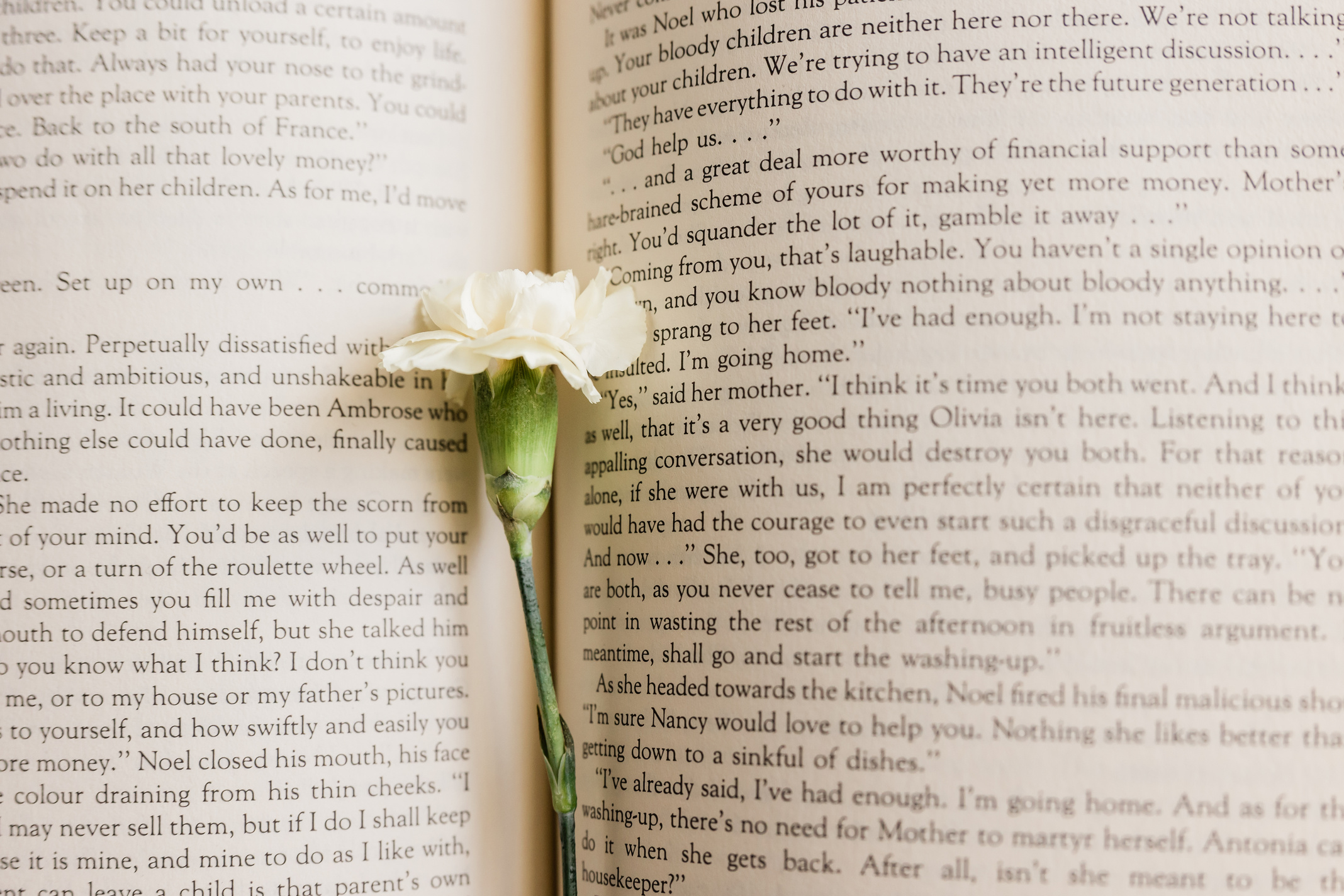 Open Book with Flower